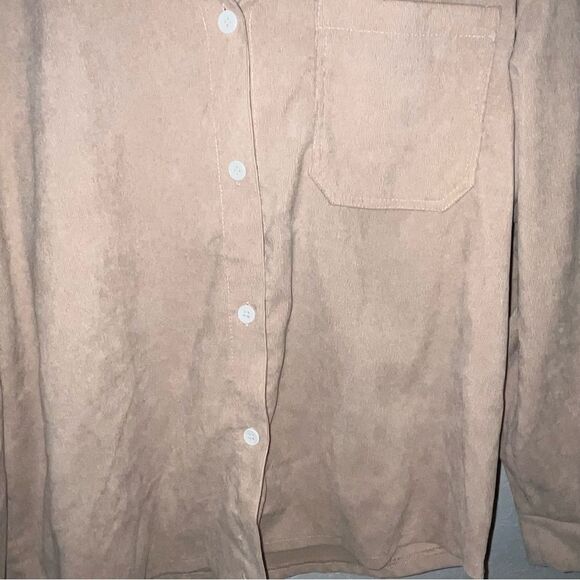Tan Long Sleeve Button Down Shacket - Picture 9 of 11